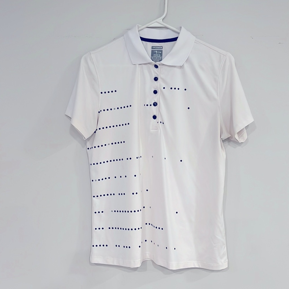 Stylish ladies Page & Tuttle medium golf top.
